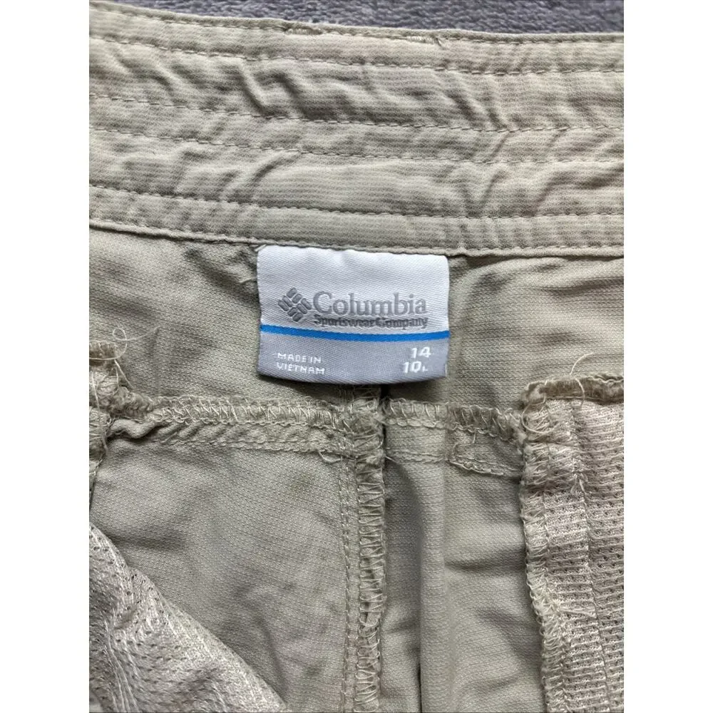 Columbia Shorts Womens 14 Beige XCQ Lightweight Utility Pocket Hiking Outdoors